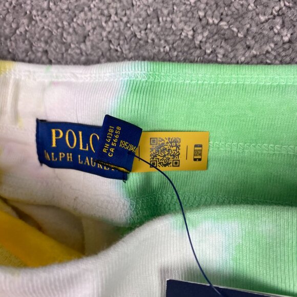 Polo Ralph Lauren Tie Dye Fleece Sweat Shorts Men's XL Pink Yellow Green Gym - Picture 7 of 13